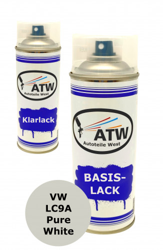 Autolack für VW LC9A Pure White+400ml Klarlack Set